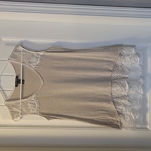 White house black market lace edged tank top med